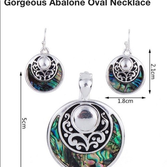 Abalone Pendant & Earrings Set - Picture 3 of 3